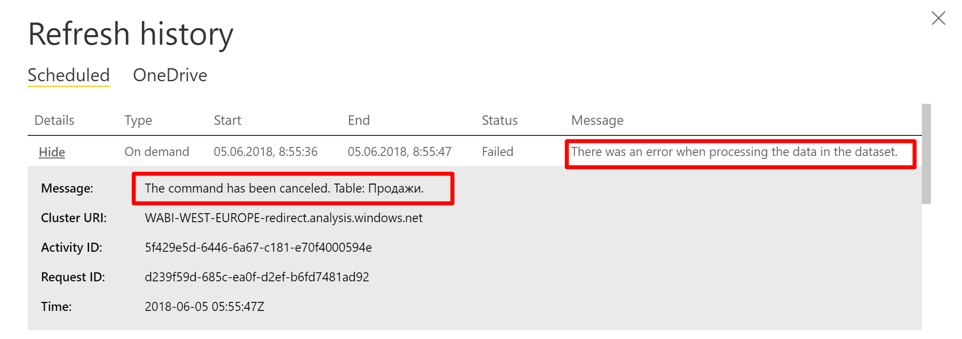 Solved: Error when refresh data from PowerBI service - Microsoft Fabric ...