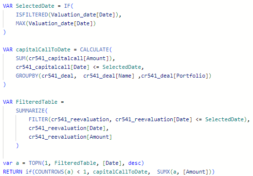 Measure return value only considers sumx - Microsoft Fabric Community