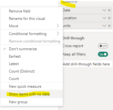 deleting empty rows in a matrix - Microsoft Fabric Community