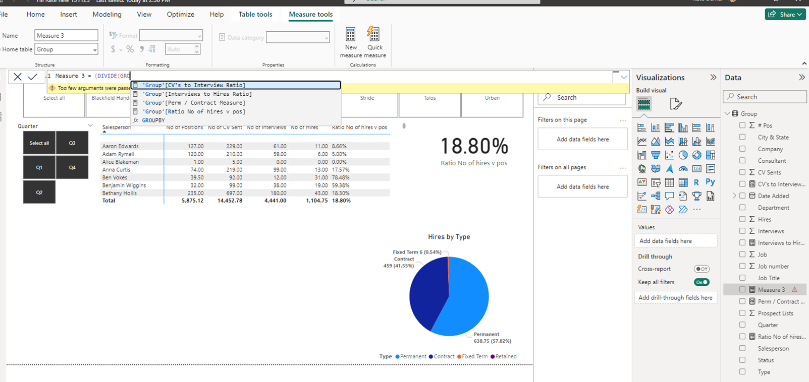 Solved: Creating new measure, only showing other measures - Microsoft ...