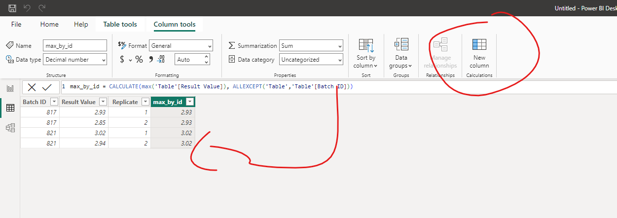 Solved: How do i find maximum values from a column with re ...