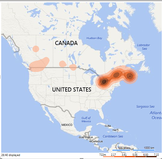 Not all points are showing on map or heat map - Microsoft Fabric Community