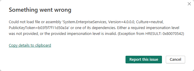 Refresh Error - Microsoft Fabric Community
