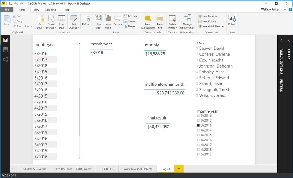 Using multipleforonemonth in final result equation