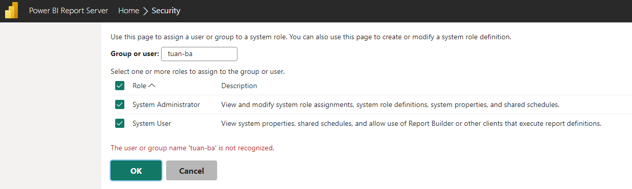 Solved: Can't create user in Power BI Report Server - Microsoft Fabric ...